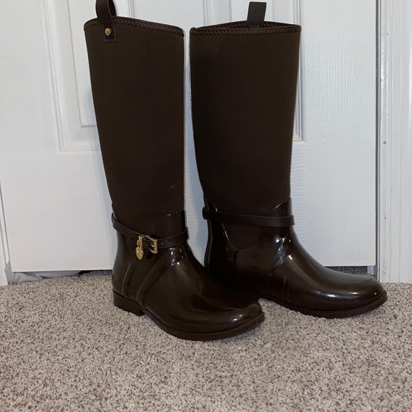 Michael Kors Charm Stetch Rainboot- Brown - Picture 1 of 4